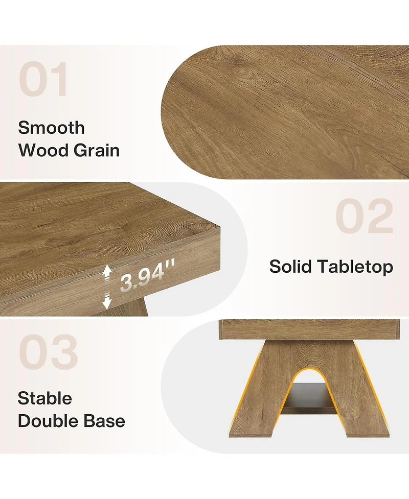 Tribesigns 55.1-Inch Coffee Tables for Living Room, with Storage Shelf