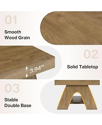 Tribesigns 55.1-Inch Coffee Tables for Living Room, with Storage Shelf