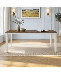 Streamdale Furniture Extendable Modern Farmhouse Dining Table, 59"-77"