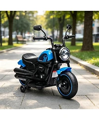 Sevorley 6V Rechargeable Ride-On Motorcycle with Training Wheels and Led Lights, Ages 18-36 Months