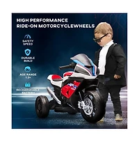 Sevorley 6V Rechargeable Kids Electric Ride-On Motorcycle with Training Wheels and Led Lights, Ages 18 Months-5 Years