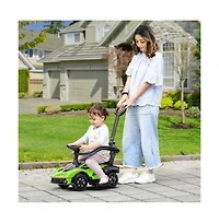 Sevorley 2-in-1 Toddler Push and Ride-On Car with Horn and Storage, Ages 18-36 Months