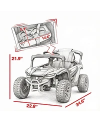 Sevorley 12V Kids Electric Utv Ride-On Truck with Parental Remote Control, Wheel Suspension and Led Lights, Ages 3-5