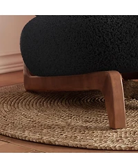 Morden Fort Cloud-Soft Sherpa Boucle Armless Accent Chair Upholstered Living Room Side Chairs with Waist Cushion