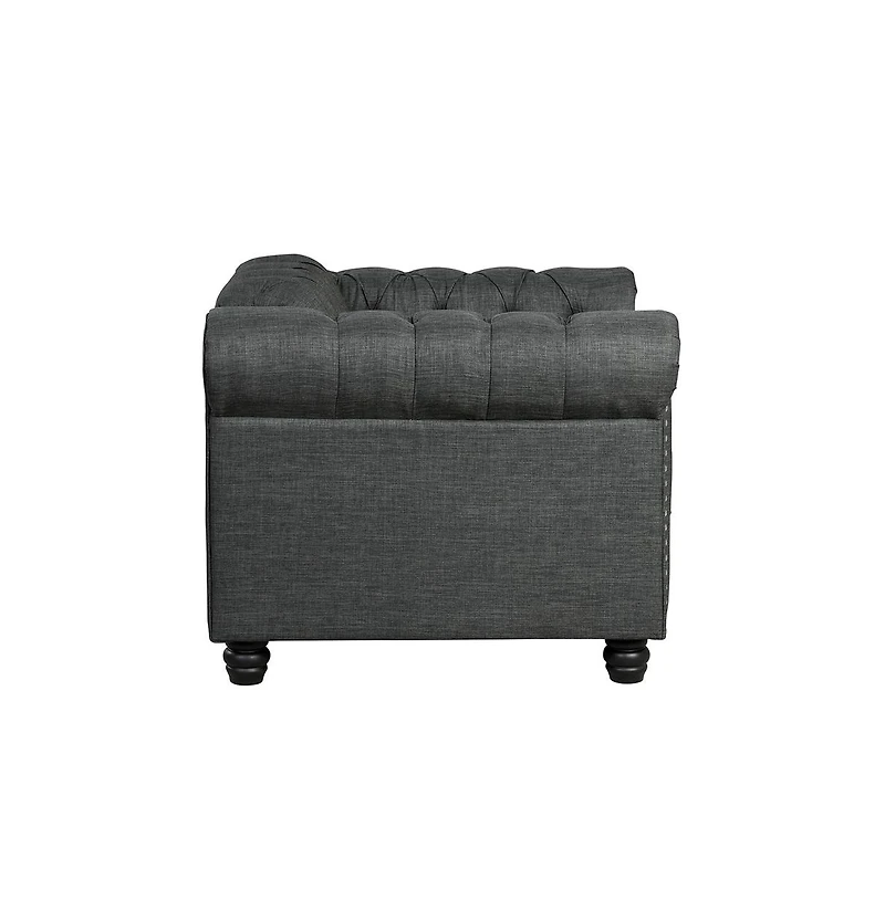 Morden Fort Linen Chesterfield Accent Chair for Living Room Button Tufted Armchair