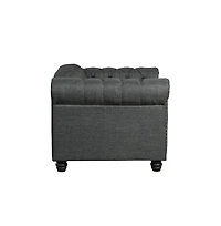 Morden Fort Linen Chesterfield Accent Chair for Living Room Button Tufted Armchair