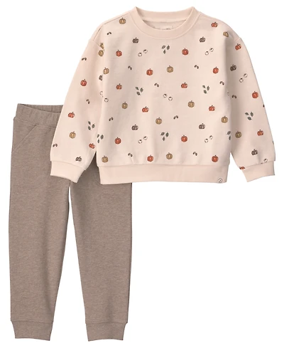 Carter's Little Planet Toddler Boys' and Girls' 2T-5T French Terry Top Pants, 2-Piece Set