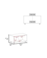 Fm Furniture Gu Oidak Coffee Table with Open Storage and Caster Wheels, Wengue