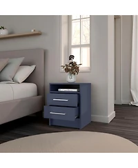 Flynama Alby Nightstand, 2 Drawers and Shelf, 19.9"H