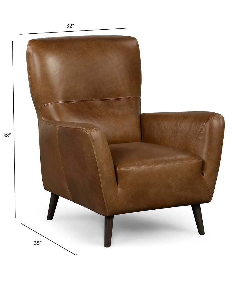 Avori Leather 32" Club Chair, Macy's Exclusive