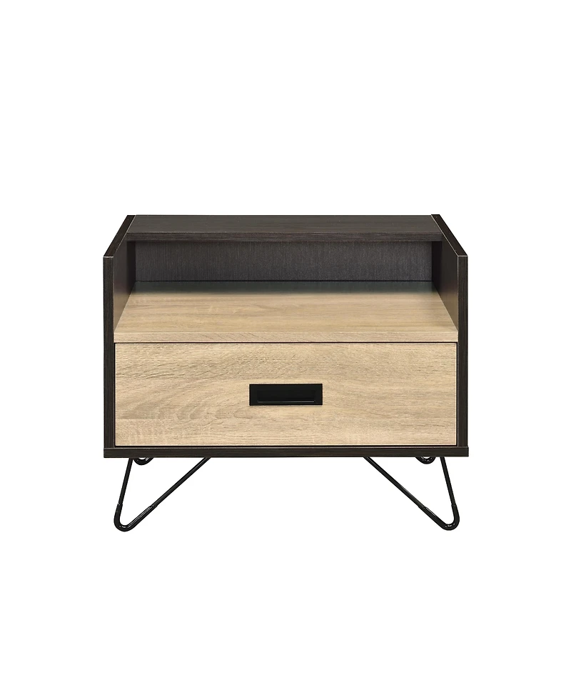 Flynama 1-Drawer Nightstand with Hairpin Legs