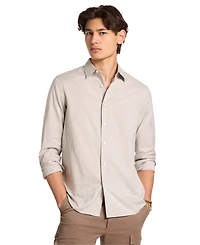 Michael Kors Men's Check-Print Long-Sleeve Cotton Shirt