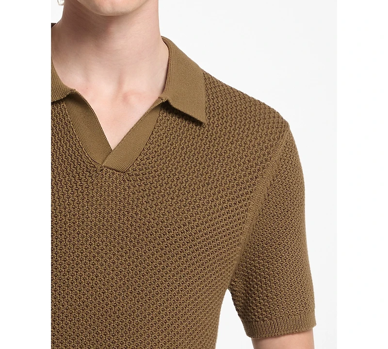 Michael Kors Men's Textured Johnny Collar Polo Shirt