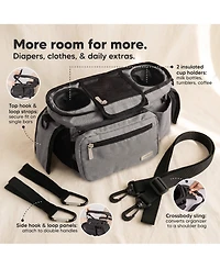 KeaBabies Stash Stroller Organizer Bag, Storage Caddy with Cup Holders, Fits Most Strollers and Wagons