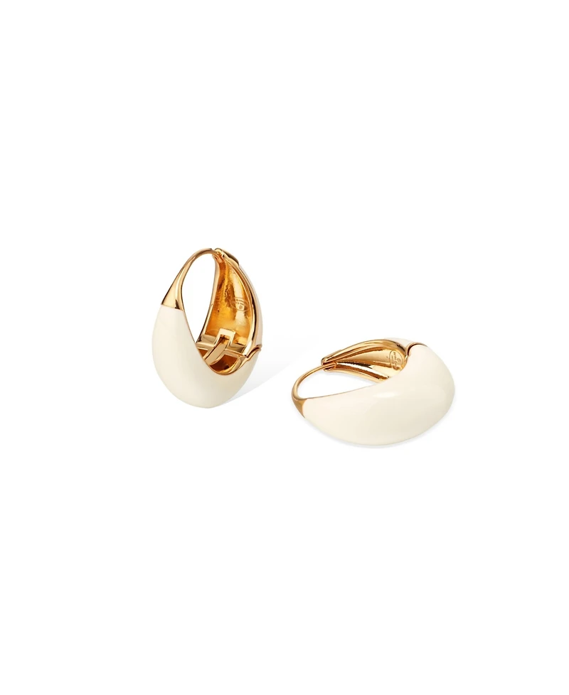 Retro Chic White Drop Hoop Earrings