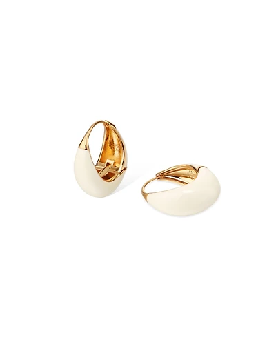Retro Chic White Drop Hoop Earrings