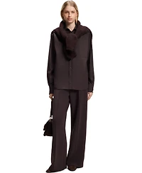 Boss by Hugo Women's Oversized-Fit Point Collar Blouse