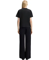Boss by Hugo Women's Relaxed-Fit Monogram Heavyweight Cotton Sequin-Embroidered T-Shirt