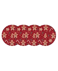 Avanti Holiday Treats Woven Braided Round Placemats, Set of 4