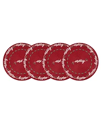 Avanti Merry Holly Woven Braided Round Placemats, Set of 4