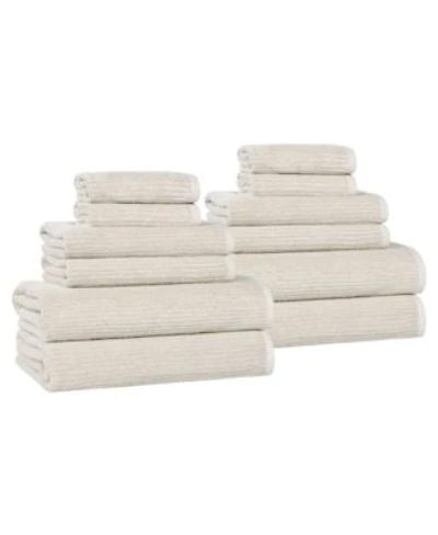 Superior Destin Viscose Blend Absorbent Quick Dry Solid Ribbed Design Towel Sets