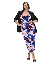 City Chic Women's Mariana Fern Print Midi Dress