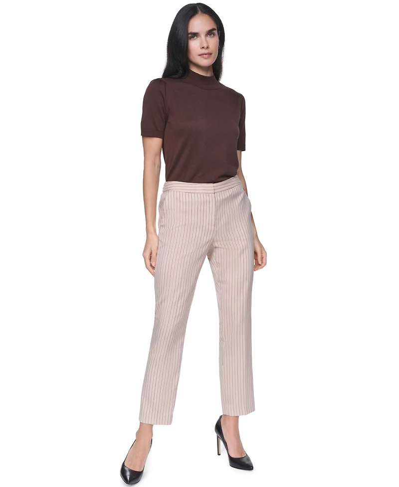 Tommy Hilfiger Women's Sloane Striped Mid-Rise Ankle Pants