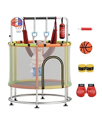 55" Kids Trampoline Gift for 3-6 Years Old Boys and Girls