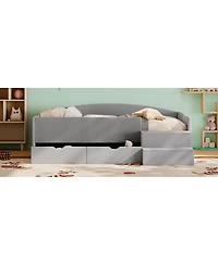 Streamdale Furniture Twin Size Upholstered Daybed Frame with 2 Storage Drawers