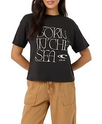 O'Neill Women's Born The Sea Easy Tee Graphic Relaxed-Fit T-Shirt