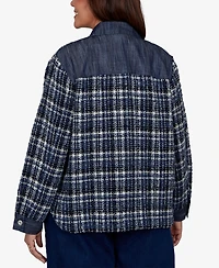 Alfred Dunner Plus Tweed Plaid Jacket