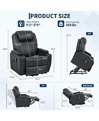 Gaomon Electric Power Lift Recliner Chair with Heat and 8-Point Massage, Pu Leather