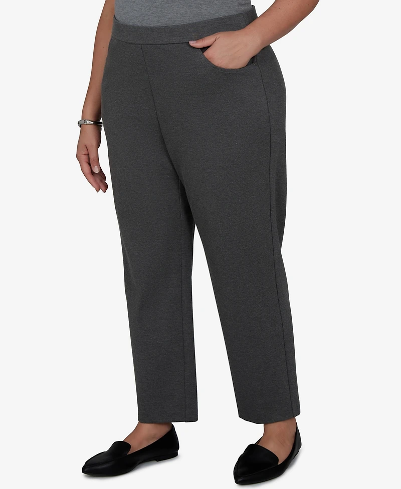 Alfred Dunner Plus Pull-On Mid-Rise Ankle Pants