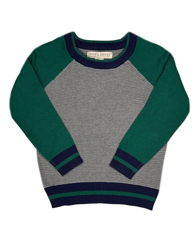 Hope & Henry Little and Big Boys' Organic Long Sleeve Raglan Sweater