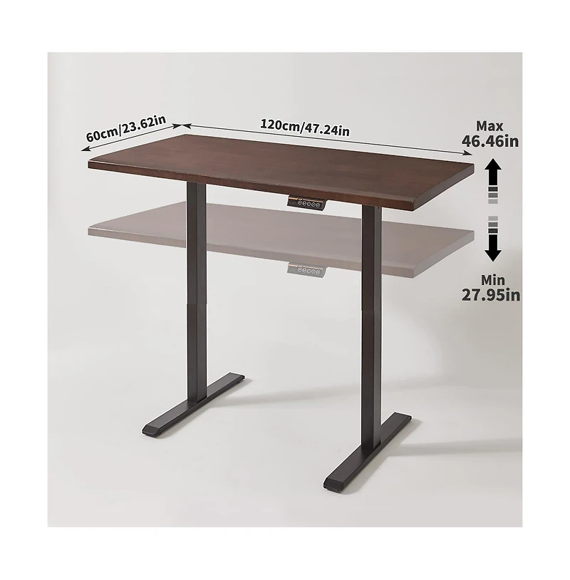 Clihome Electric Standing Desk, Adjustable Height Sit Stand Desk, Ergonomic Home Office Desk with 2-Tier Legs