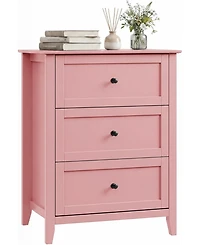 Gaomon 3-Drawer Dresser, 27.6" Modern Bedroom Storage Cabinet with Lacquered Finish, Metal Knobs for Nursery, Living Room or Apartment