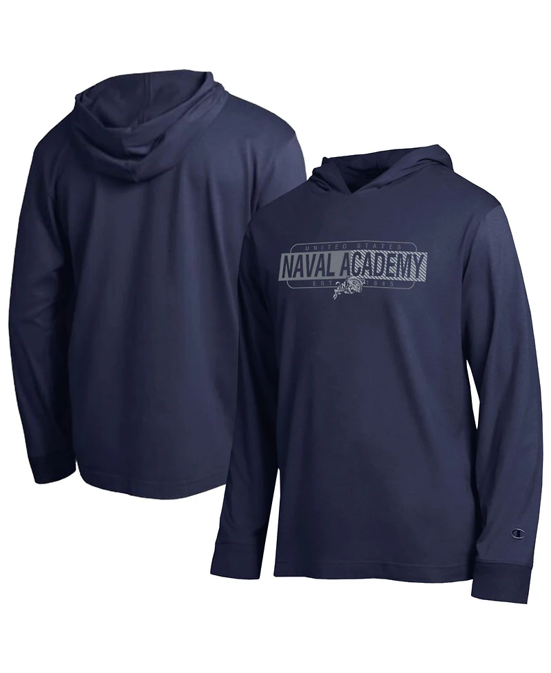 Champion Men's Navy Midshipmen Gradient All-Star Long Sleeve Hooded T-Shirt