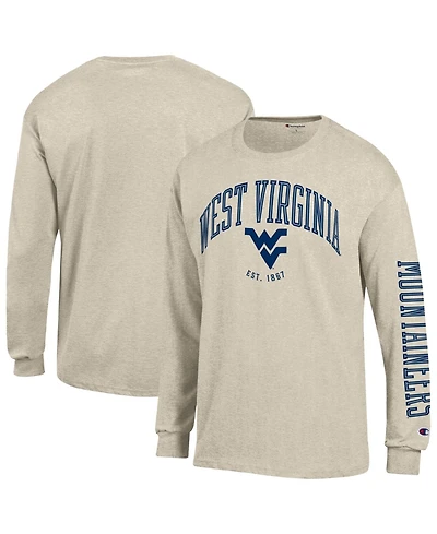 Champion Men's West Virginia Mountaineers Neutral Arch Long-Sleeve Crewneck T-Shirt
