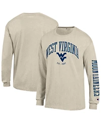 Champion Men's West Virginia Mountaineers Neutral Arch Long-Sleeve Crewneck T-Shirt