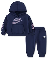 Nike Baby Girls' Retro Remix Hooded Sweatshirt and Jogger Pants, 2-Piece Set