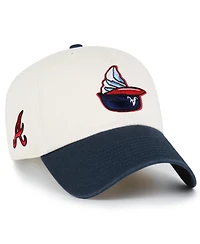 '47 Brand Men's Natural Atlanta Braves Single Swirl Ice Cream Helmet 2.0 Clean Up Adjustable Hat