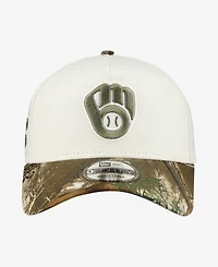 New Era Men's Khaki/Realtree Camo Milwaukee Brewers 9FORTY A-Frame Adjustable Hat
