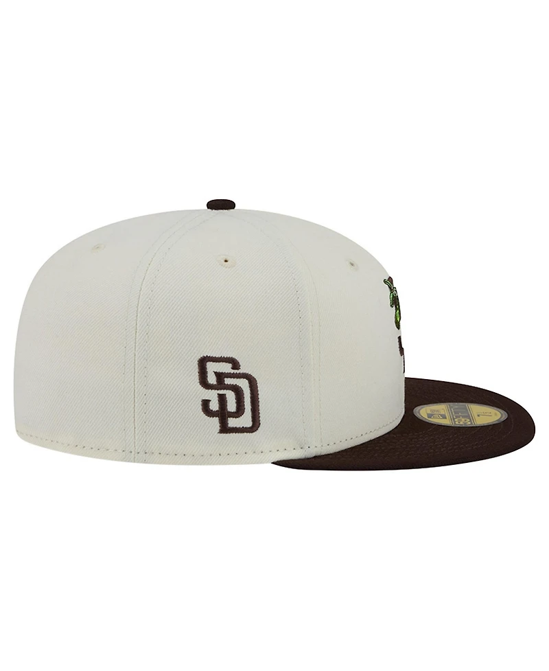New Era Men's White/Brown San Diego Padres Blossom 59FIFTY Fitted Hat