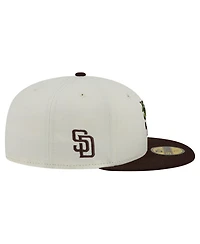 New Era Men's White/Brown San Diego Padres Blossom 59FIFTY Fitted Hat