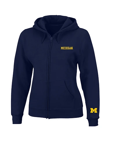 Profile Women's Navy Michigan Wolverines Plus Full-Zip Jacket