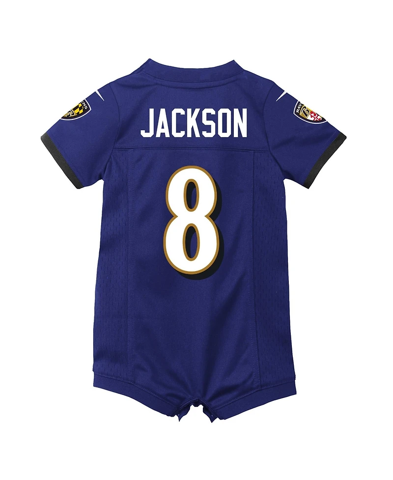 Nike Baby Boys and Girls Lamar Jackson Purple Baltimore Ravens Romper Game Jersey