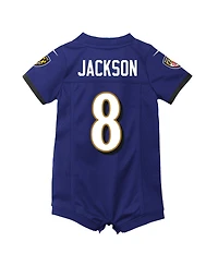 Nike Baby Boys and Girls Lamar Jackson Purple Baltimore Ravens Romper Game Jersey