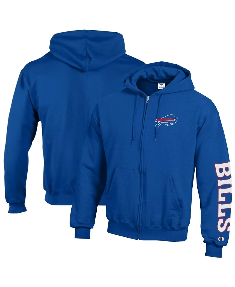 Champion Men's Buffalo Bills Powerblend Fleece Full-Zip Relaxed-Fit Hoodie