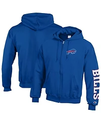 Champion Men's Buffalo Bills Powerblend Fleece Full-Zip Relaxed-Fit Hoodie