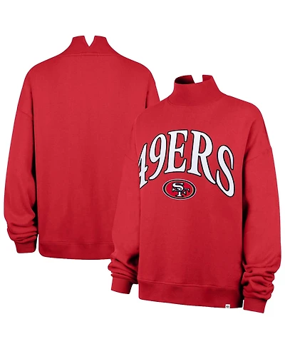 '47 Brand Women's San Francisco 49ers Oversized Graphic Vantage Mock Neck Sweatshirt